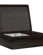 vidaXL Дървена кутия с капак черна 40x30x13 cm масивна дървесина бор