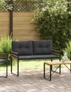 vidaXL Дървена слоеста пейка 114 x 55 x 77 см Димирано сиво