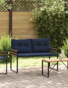 vidaXL Дървена слоеста пейка 114 x 55 x 77 см Нейви Правоъгълна