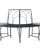 vidaXL Дървесен бенч 4-Брой места 160 x 80 x 89 см Стомана Черно