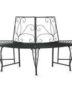 vidaXL Дървесен бенч 4 -местен 160 x 80 x 89 см steel Черно полукръгъл