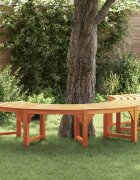 vidaXL Дървесен бенч 4 -Seater 210 x 80 x 45 см Естествен