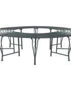 vidaXL Дървесен бенч 8-Брой места Ø 160 x 44 см Стомана Сребристо сиво