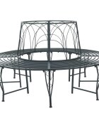 vidaXL Дървесен бенч 8-Брой места Ø 160 x 89 см Стомана Сребристо сиво