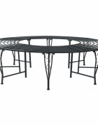vidaXL Дървесен бенч 8 -местен Ø 160 x 44 см steel Черно Кръгла