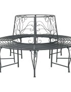 vidaXL Дървесен бенч 8 -местен Ø 160 x 89 см steel Сребристо сиво