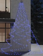 vidaXL Дърво за стена с метална халка 720 LED синьо 5 м