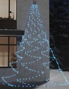 vidaXL Дърво за стена с метална халка 720 LED студено бяло 5 м