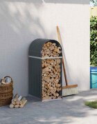 vidaXL Държач за дърва антрацит 40x45x100 см поцинкована стомана