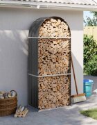 vidaXL Държач за дърва антрацит 80x45x190 см поцинкована стомана
