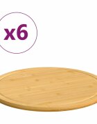 vidaXL Дъски за рязане 6 бр Ø30x15 см бамбук