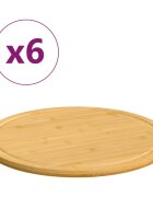 vidaXL Дъски за рязане 6 бр Ø40x15 см бамбук
