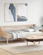 vidaXL Day Bed Натурално 90 x 200 cm Solid pine wood Plywood slats