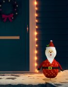 vidaXL Декоративна фигура на Дядо Коледа с LED лукс плат 60 см