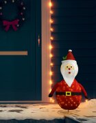 vidaXL Декоративна фигура на Дядо Коледа с LED лукс плат 90 см