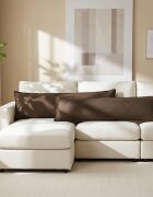 vidaXL Декоративна възглавница HOUTEN Таупе 40 x 145 cm Изкуствен лен
