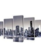 vidaXL Декоративни панели за стена Ню Йорк в черно-бяло 200 x 100 см