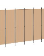 vidaXL Делител за стая с 6 панела Бежово 300 x 180 cm Текстил