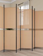 vidaXL Делител за стая с 6 панела Бежово 300 x 180 cm Текстил