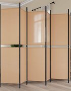 vidaXL Делител за стая с 6 панела Бежово 300 x 200 cm Текстил