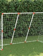 vidaXL Детска футболна врата с топки 2-в-1 бяла 184x64x124 см