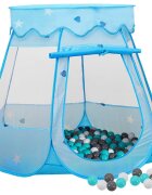 vidaXL Детска палатка за игра с 250 топки синя 102x102x82 см