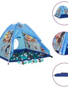 vidaXL Детска палатка за игра с 250 топки синя 120x120x90 см