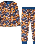vidaXL Детска пижама с дълъг ръкав коняк 104