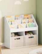 vidaXL Детска рафт за книги Лъскаво бяло 725 x 295 x 69 см