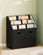 vidaXL Детска рафт за книги с чекмедже Черно 60 x 295 x 69 см
