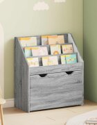vidaXL Детска рафт за книги с чекмедже Сив Сонома 60 x 295 x 69 см