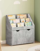 vidaXL Детска рафт за книги Циментено сиво 60 x 295 x 69 см