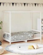 vidaXL Детска рамка за легло бяла 80x160 см масивна борова дървесина