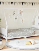 vidaXL Детска рамка за легло бяла 90x190 см бор масив
