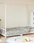 vidaXL Детска рамка за легло бяла 90x190 см бор масив