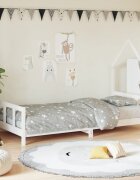 vidaXL Детска рамка за легло бяла 90x190 см бор масив