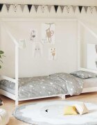 vidaXL Детска рамка за легло бяла 90x190 см бор масив