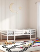 vidaXL Детска рамка за легло бяла 90x200 см масивна борова дървесина