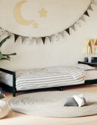 vidaXL Детска рамка за легло черна 90x190 см бор масив