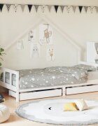 vidaXL Детска рамка за легло с чекмеджета бяла 90x190 см бор масив