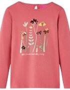 vidaXL Детска тениска с дълъг ръкав старо розово 92