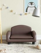 vidaXL Детски диван кафяв 50x40x30 см изкуствена кожа