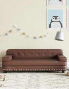 vidaXL Детски диван кафяв 90x53x30 см изкуствена кожа