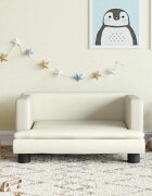 vidaXL Детски диван кремав 60x40x30 см изкуствена кожа