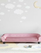 vidaXL Детски диван розов 100x50x26 см кадифе