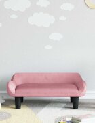 vidaXL Детски диван розов 70x40x24 см кадифе