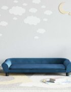 vidaXL Детски диван синьо 100x50x26 см кадифе