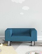 vidaXL Детски диван Синьо 50x40x265 см кадифе