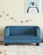 vidaXL Детски диван Синьо 60x40x30 см кадифе