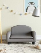vidaXL Детски диван сив 50x40x30 см изкуствена кожа